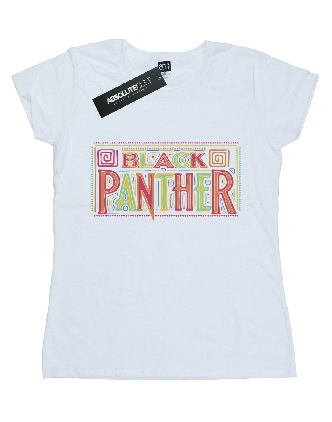 White - Front - Marvel Womens-Ladies Black Panther Tribal Logo Cotton T-Shirt