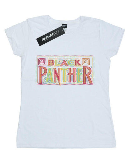 White - Front - Marvel Womens-Ladies Black Panther Tribal Logo Cotton T-Shirt