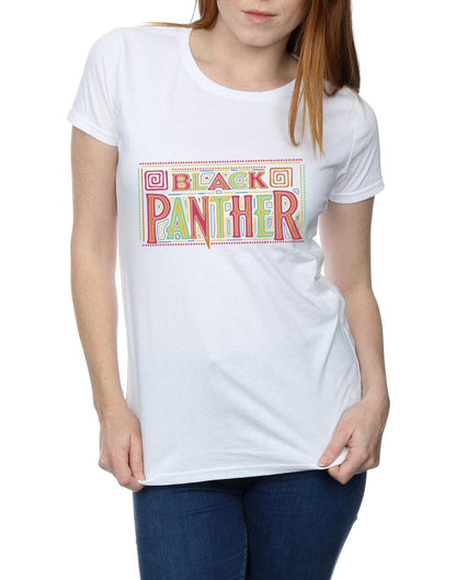 White - Side - Marvel Womens-Ladies Black Panther Tribal Logo Cotton T-Shirt