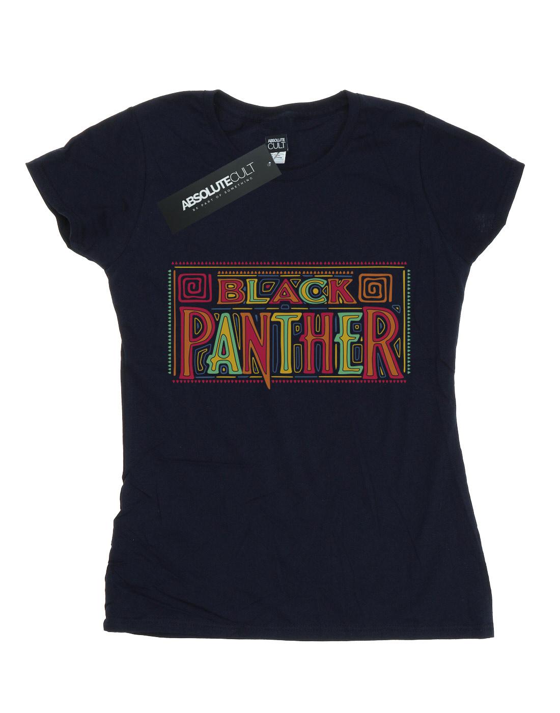 Navy Blue - Front - Marvel Womens-Ladies Black Panther Tribal Logo Cotton T-Shirt