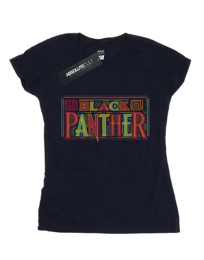 Navy Blue - Front - Marvel Womens-Ladies Black Panther Tribal Logo Cotton T-Shirt