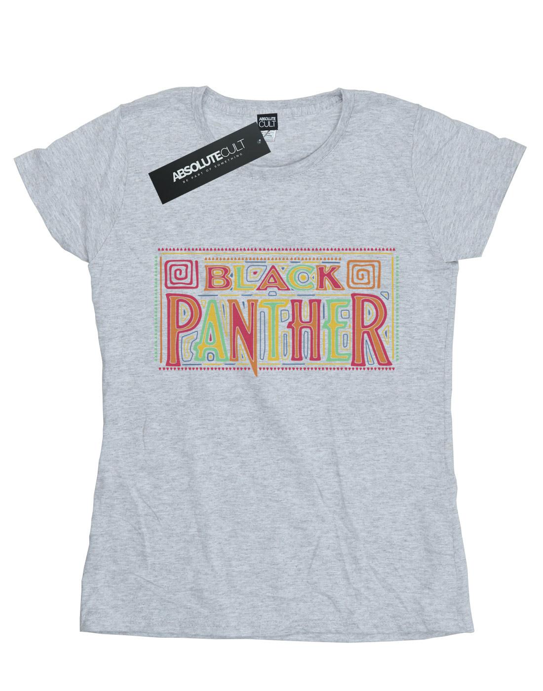 Sports Grey - Front - Marvel Womens-Ladies Black Panther Tribal Logo Cotton T-Shirt