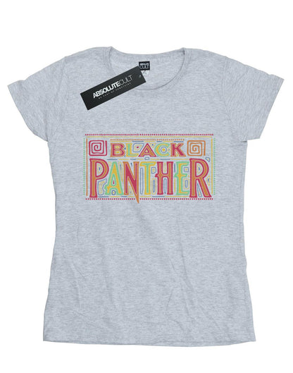 Sports Grey - Front - Marvel Womens-Ladies Black Panther Tribal Logo Cotton T-Shirt