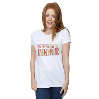 White - Back - Marvel Womens-Ladies Black Panther Tribal Logo Cotton T-Shirt