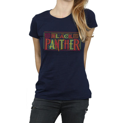Navy Blue - Side - Marvel Womens-Ladies Black Panther Tribal Logo Cotton T-Shirt