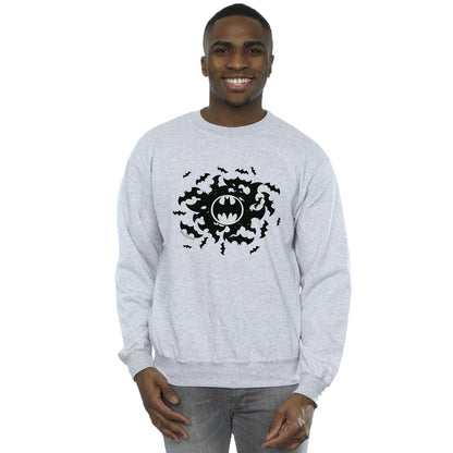 Sports Grey - Back - DC Comics Mens Batman Bat Swirl Cotton Sweatshirt