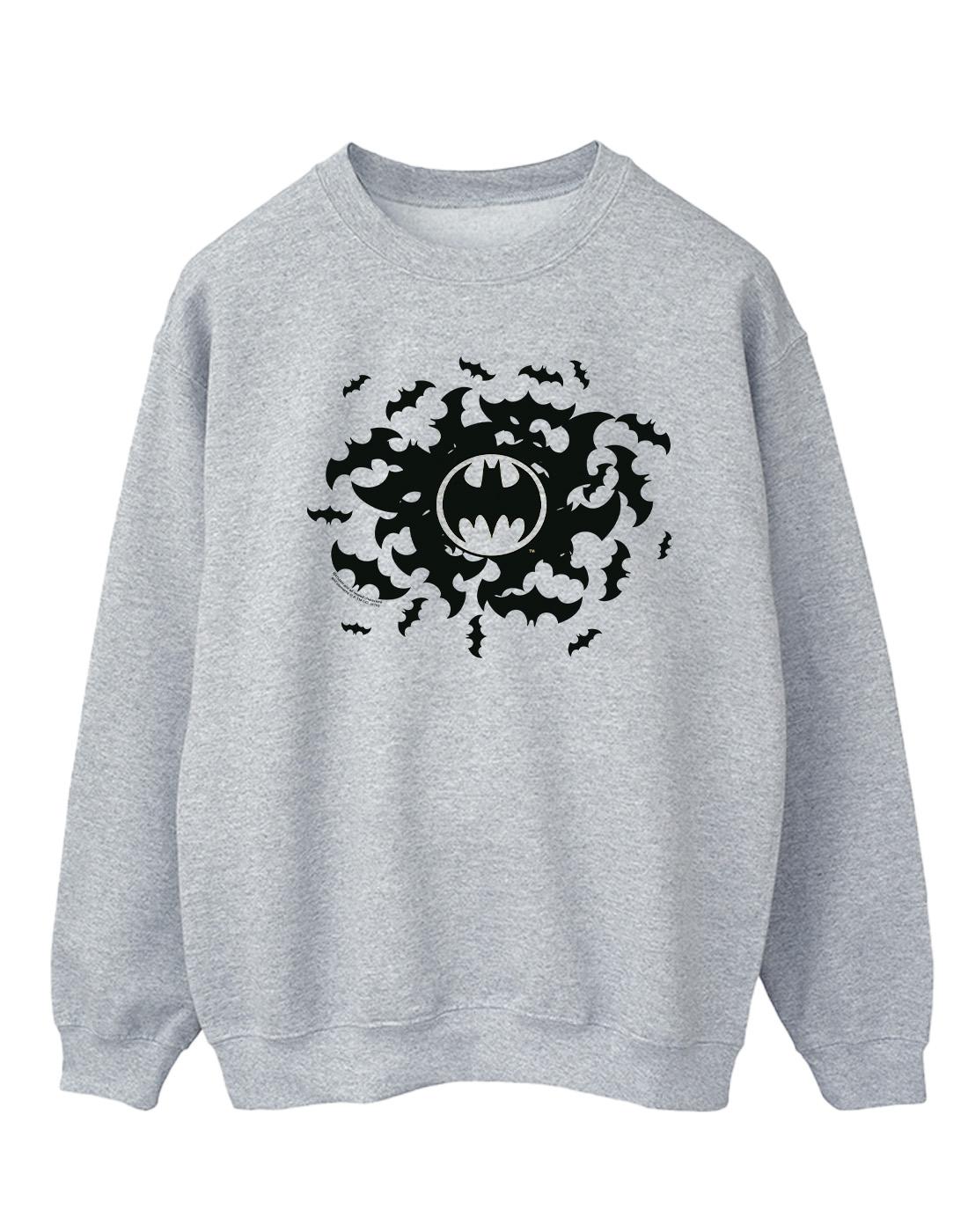 Sports Grey - Front - DC Comics Mens Batman Bat Swirl Cotton Sweatshirt