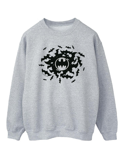 Sports Grey - Front - DC Comics Mens Batman Bat Swirl Cotton Sweatshirt