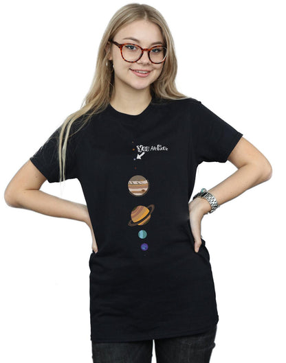 Black - Back - The Big Bang Theory Womens-Ladies You Are Here Cotton Boyfriend T-Shirt