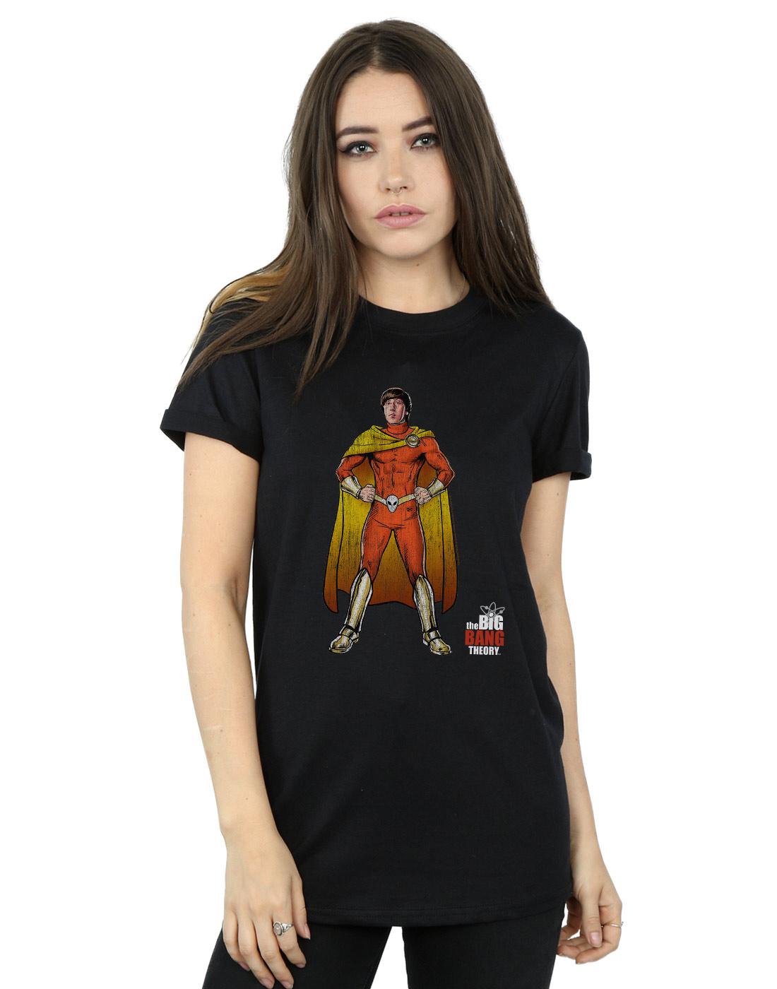 Black - Back - The Big Bang Theory Womens-Ladies Howard Superhero Cotton Boyfriend T-Shirt