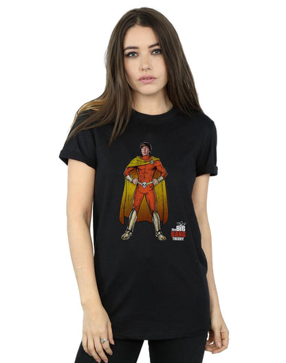 Black - Back - The Big Bang Theory Womens-Ladies Howard Superhero Cotton Boyfriend T-Shirt