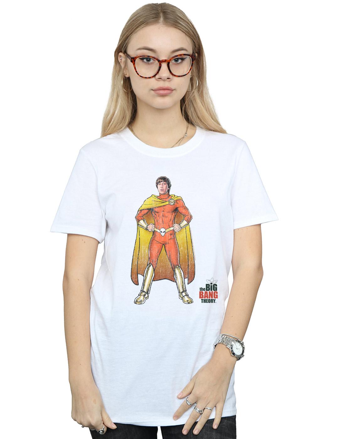 White - Front - The Big Bang Theory Womens-Ladies Howard Superhero Cotton Boyfriend T-Shirt