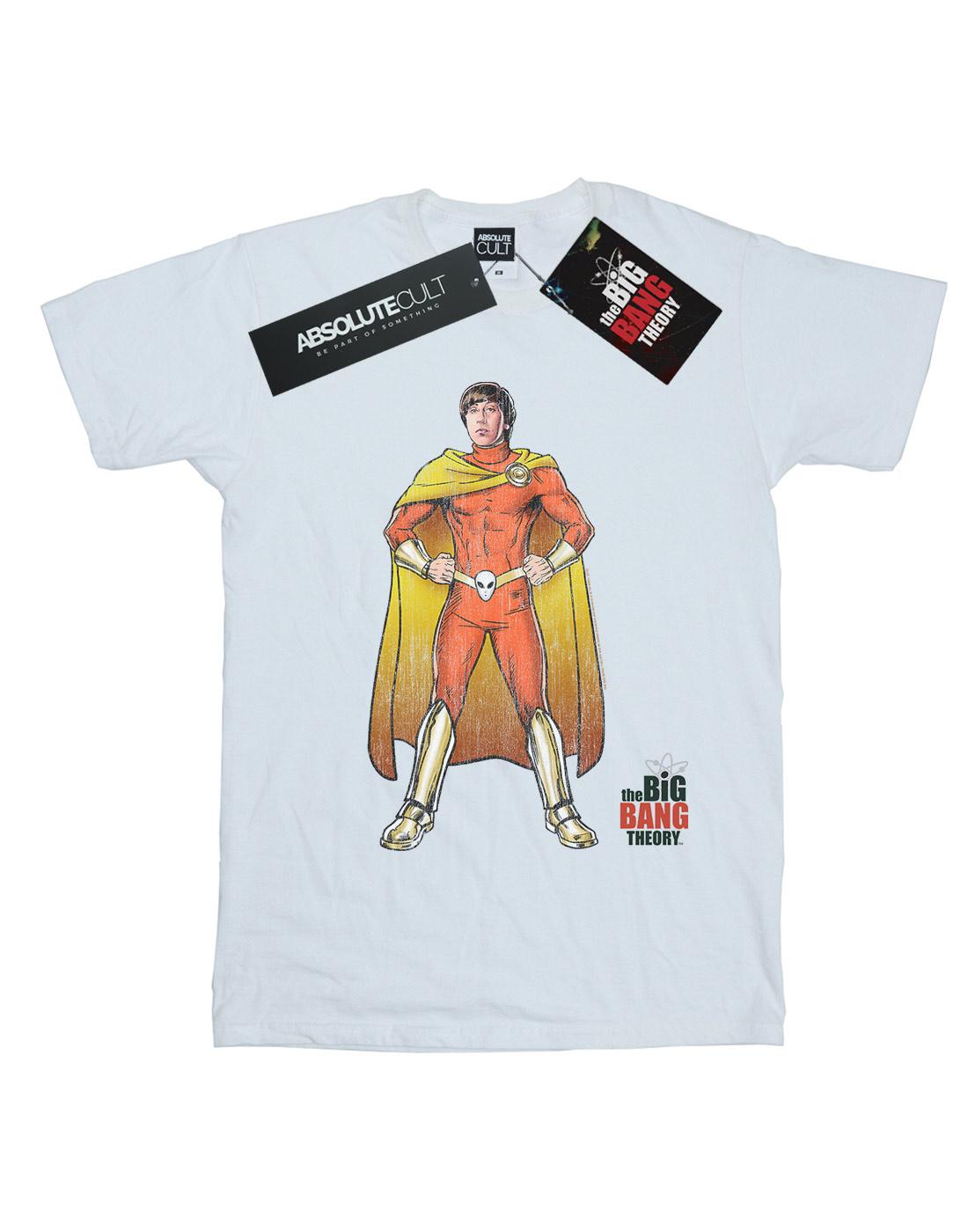 White - Side - The Big Bang Theory Womens-Ladies Howard Superhero Cotton Boyfriend T-Shirt