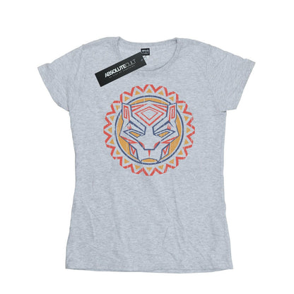 Sports Grey - Front - Marvel Womens-Ladies Black Panther Tribal Panther Icon Cotton T-Shirt