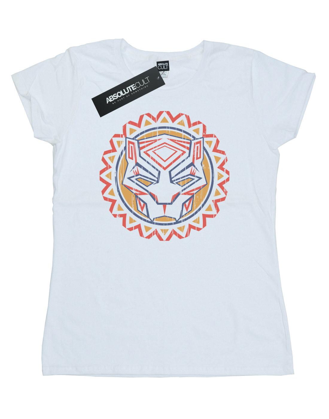 White - Front - Marvel Womens-Ladies Black Panther Tribal Panther Icon Cotton T-Shirt