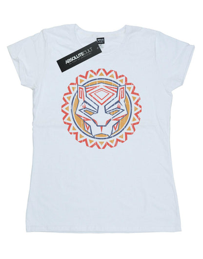 White - Front - Marvel Womens-Ladies Black Panther Tribal Panther Icon Cotton T-Shirt