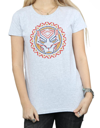 Sports Grey - Side - Marvel Womens-Ladies Black Panther Tribal Panther Icon Cotton T-Shirt