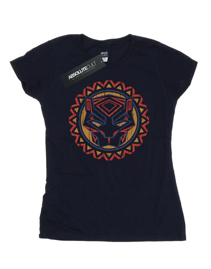 Navy Blue - Front - Marvel Womens-Ladies Black Panther Tribal Panther Icon Cotton T-Shirt