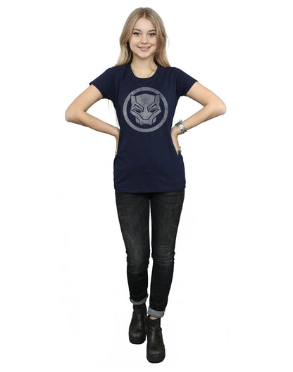 Navy Blue - Lifestyle - Marvel Womens-Ladies Black Panther Distressed Icon Cotton T-Shirt