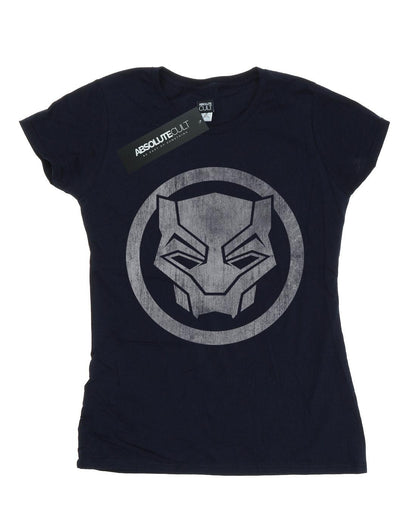 Navy Blue - Front - Marvel Womens-Ladies Black Panther Distressed Icon Cotton T-Shirt