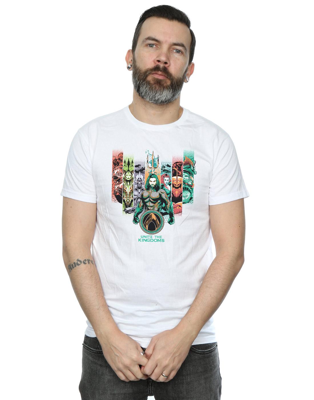 White - Back - DC Comics Mens Aquaman Unite The Kingdoms T-Shirt