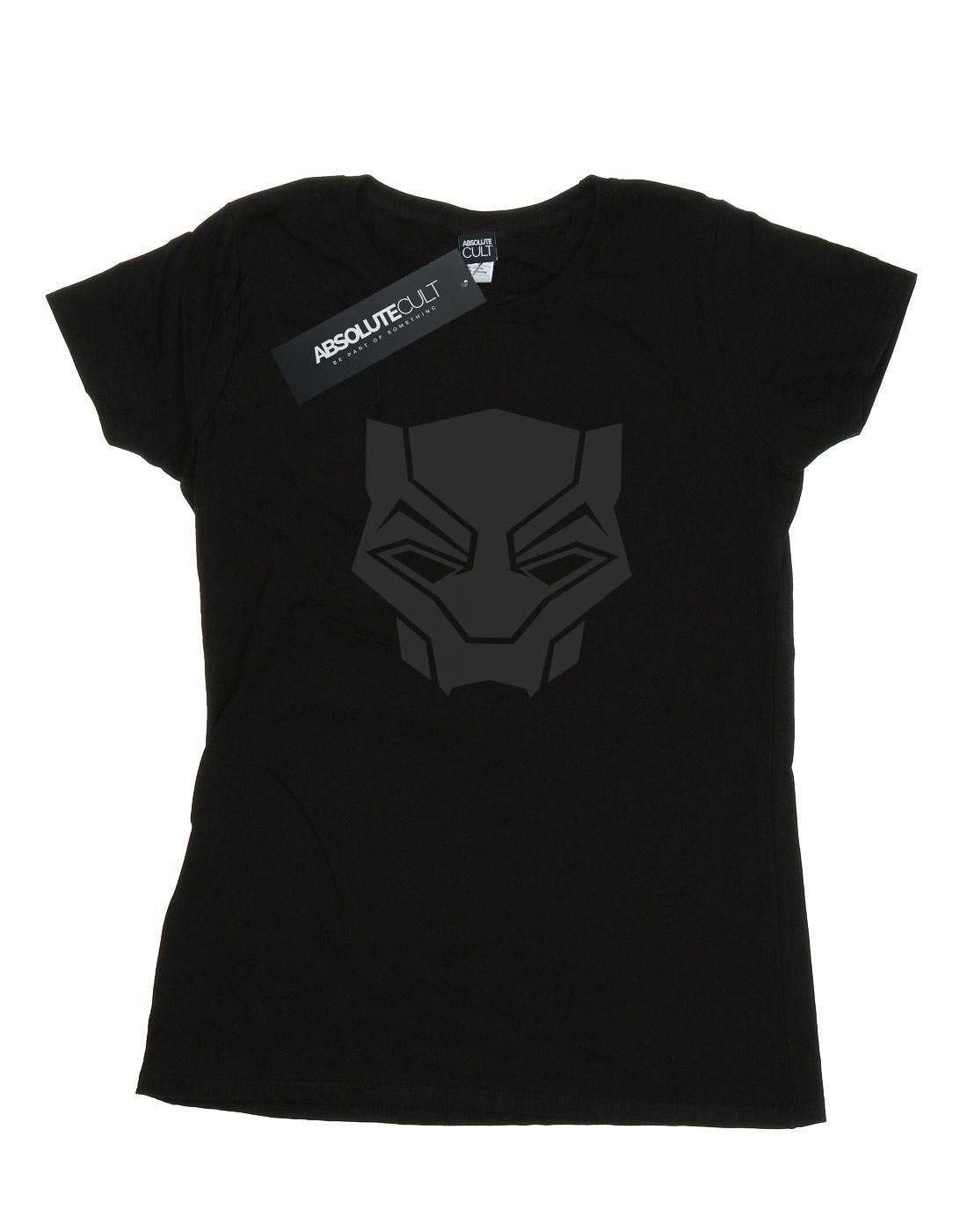 Black - Front - Marvel Womens-Ladies Black Panther Black On Black Cotton T-Shirt