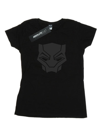 Black - Front - Marvel Womens-Ladies Black Panther Black On Black Cotton T-Shirt