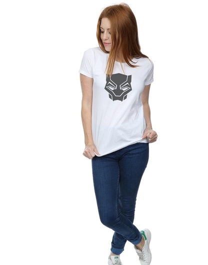 White - Lifestyle - Marvel Womens-Ladies Black Panther Black On Black Cotton T-Shirt