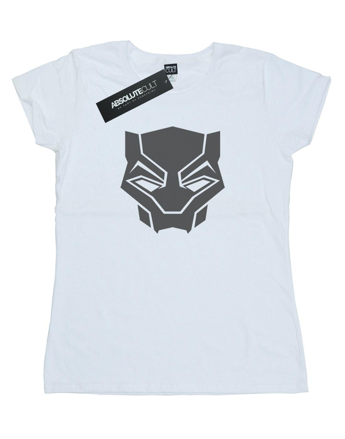 White - Front - Marvel Womens-Ladies Black Panther Black On Black Cotton T-Shirt