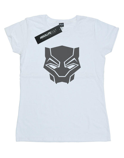 White - Front - Marvel Womens-Ladies Black Panther Black On Black Cotton T-Shirt