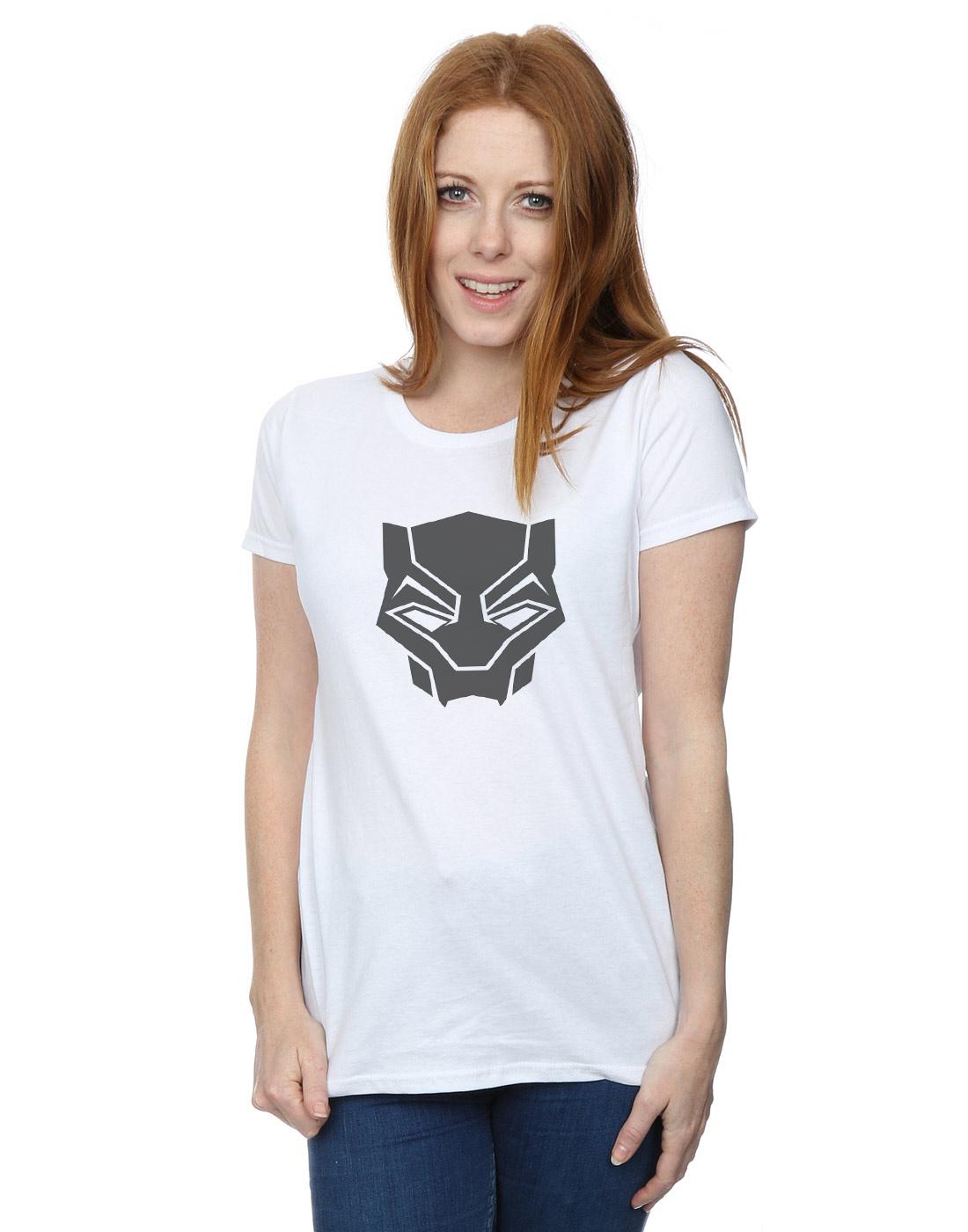 White - Back - Marvel Womens-Ladies Black Panther Black On Black Cotton T-Shirt