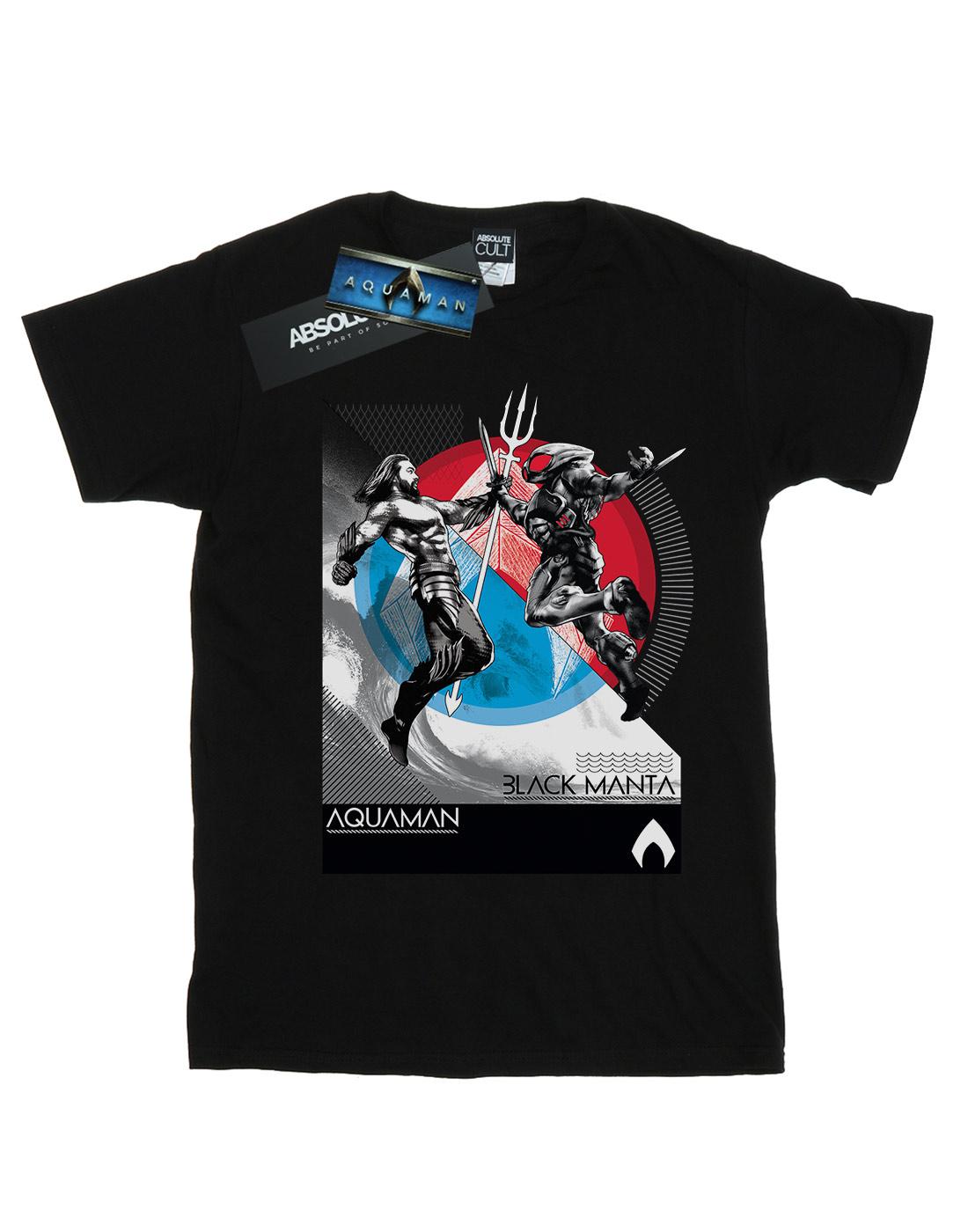 Black - Front - DC Comics Mens Aquaman Vs Black Manta T-Shirt