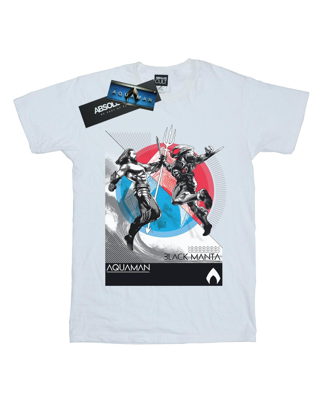 White - Front - DC Comics Mens Aquaman Vs Black Manta T-Shirt