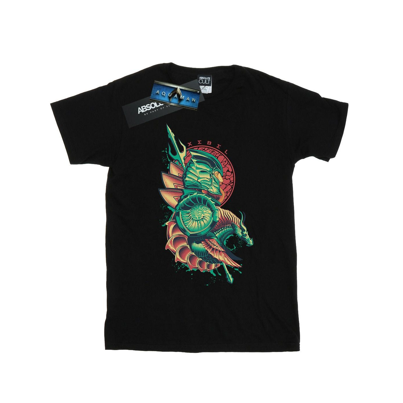 Black - Front - DC Comics Mens Aquaman Xebel Crest T-Shirt