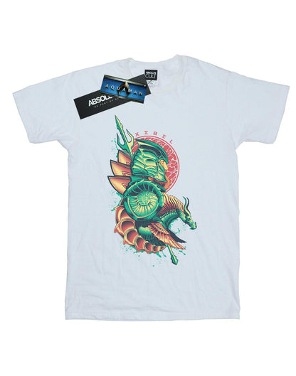 White - Front - DC Comics Mens Aquaman Xebel Crest T-Shirt