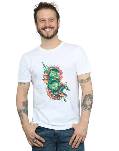 White - Back - DC Comics Mens Aquaman Xebel Crest T-Shirt