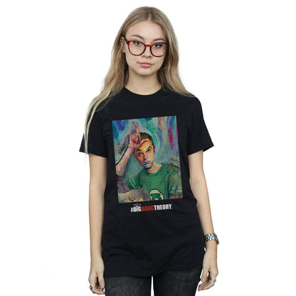 Black - Back - The Big Bang Theory Womens-Ladies Sheldon Loser Painting Cotton Boyfriend T-Shirt