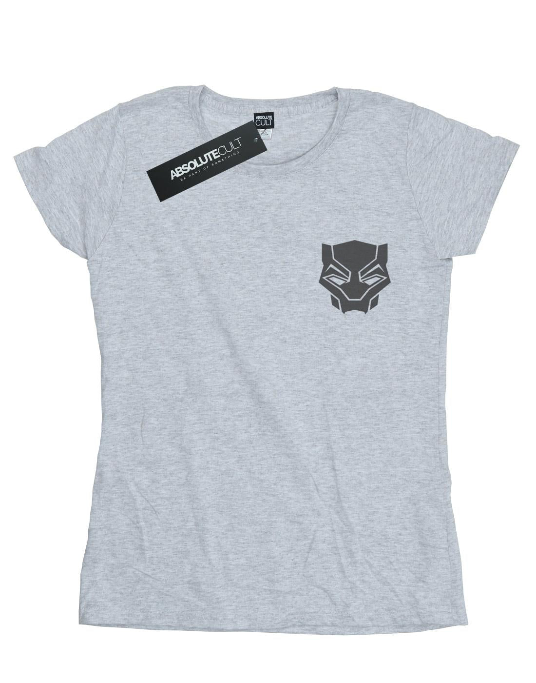 Sports Grey - Front - Marvel Womens-Ladies Black Panther Black On Black Chest Print Cotton T-Shirt