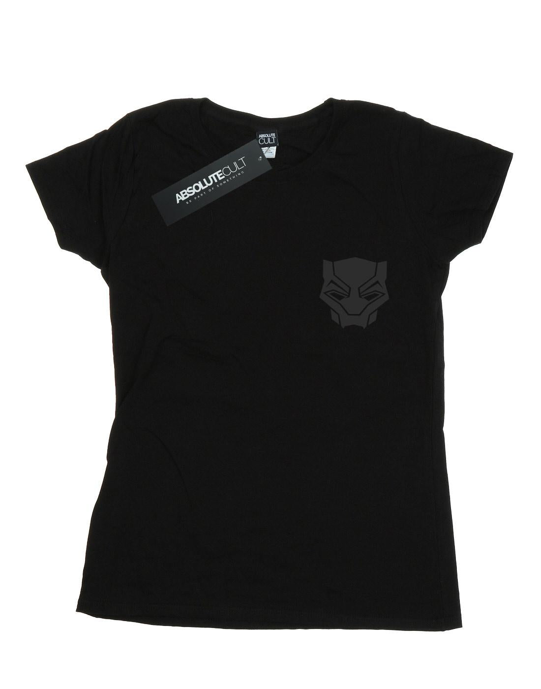 Black - Front - Marvel Womens-Ladies Black Panther Black On Black Chest Print Cotton T-Shirt