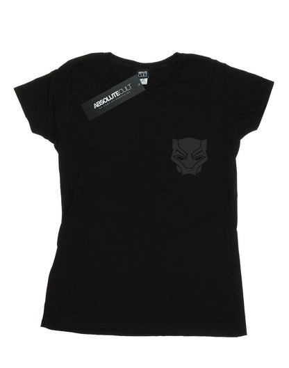 Black - Front - Marvel Womens-Ladies Black Panther Black On Black Chest Print Cotton T-Shirt