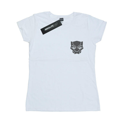 White - Front - Marvel Womens-Ladies Black Panther Black On Black Chest Print Cotton T-Shirt