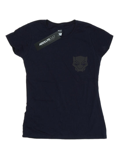 Navy Blue - Front - Marvel Womens-Ladies Black Panther Black On Black Chest Print Cotton T-Shirt