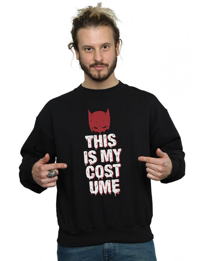 Black - Back - DC Comics Mens Batman This Is My Costume Cotton Sweatshirt