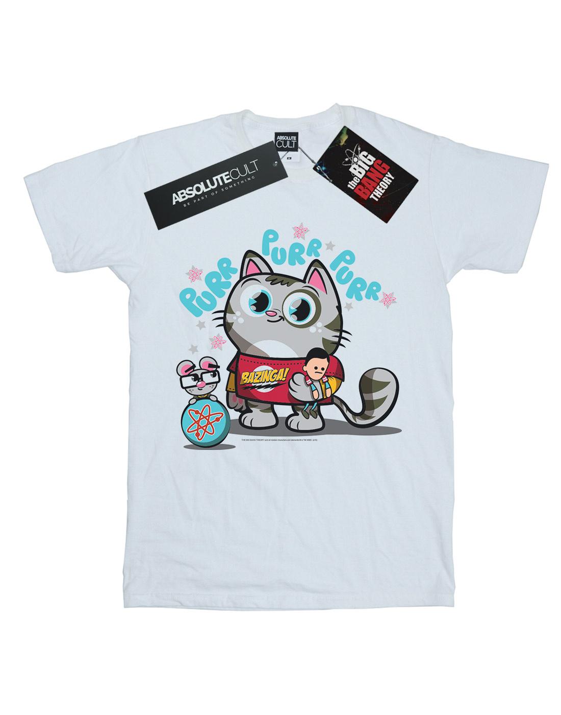 White - Front - The Big Bang Theory Womens-Ladies Bazinga Kitty Cotton Boyfriend T-Shirt