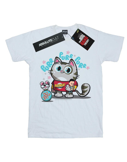 White - Front - The Big Bang Theory Womens-Ladies Bazinga Kitty Cotton Boyfriend T-Shirt