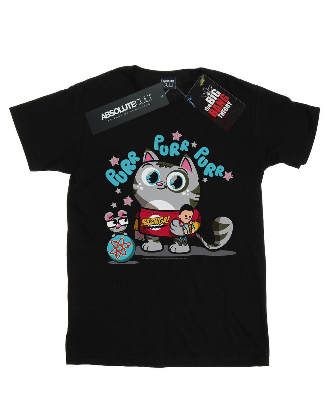 Black - Front - The Big Bang Theory Womens-Ladies Bazinga Kitty Cotton Boyfriend T-Shirt