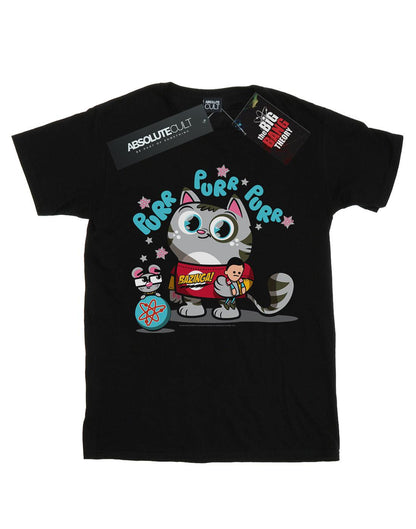 Black - Front - The Big Bang Theory Womens-Ladies Bazinga Kitty Cotton Boyfriend T-Shirt