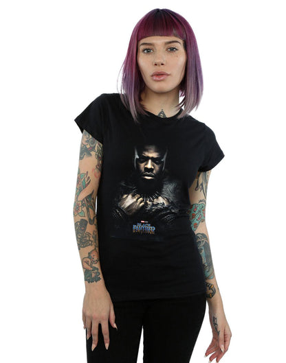 Black - Back - Marvel Womens-Ladies Black Panther M´Baku Poster Cotton T-Shirt