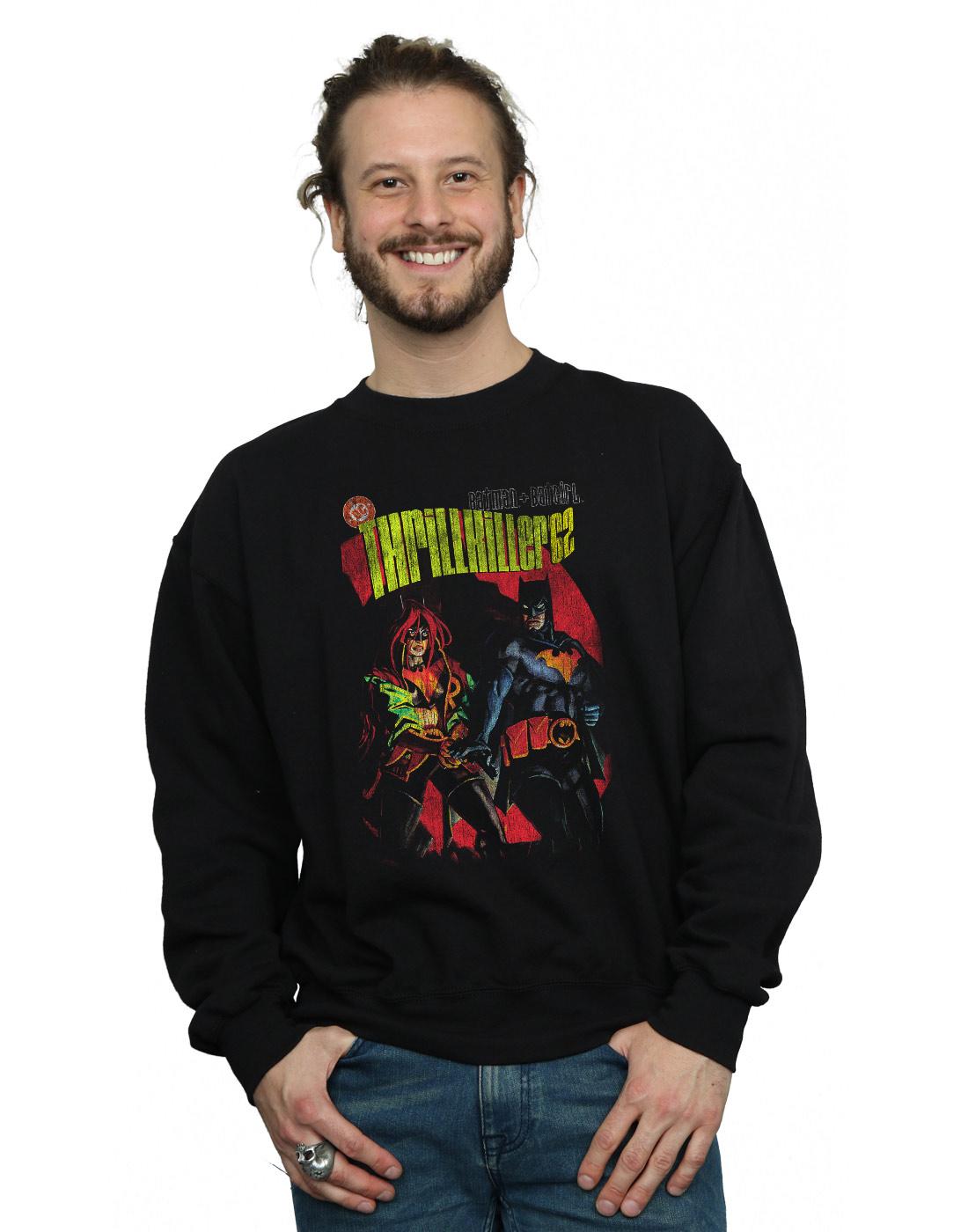 Black - Back - DC Comics Mens Batman And Batgirl Thrilkiller 62 Cotton Sweatshirt