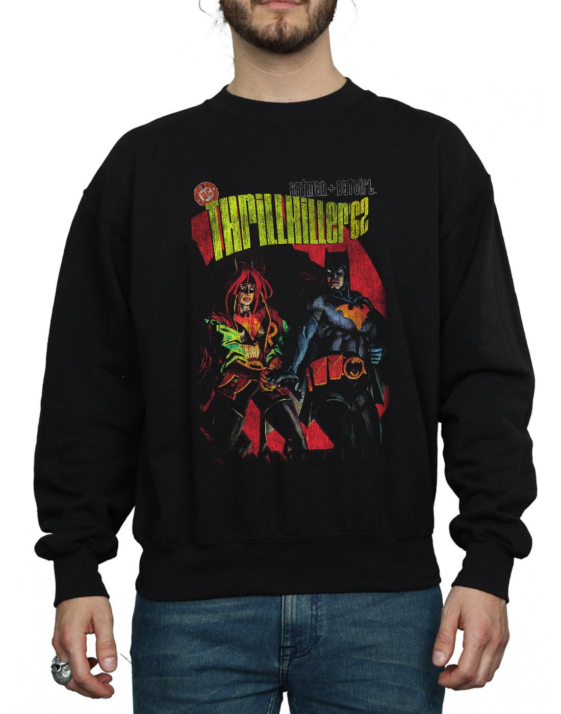 Black - Side - DC Comics Mens Batman And Batgirl Thrilkiller 62 Cotton Sweatshirt